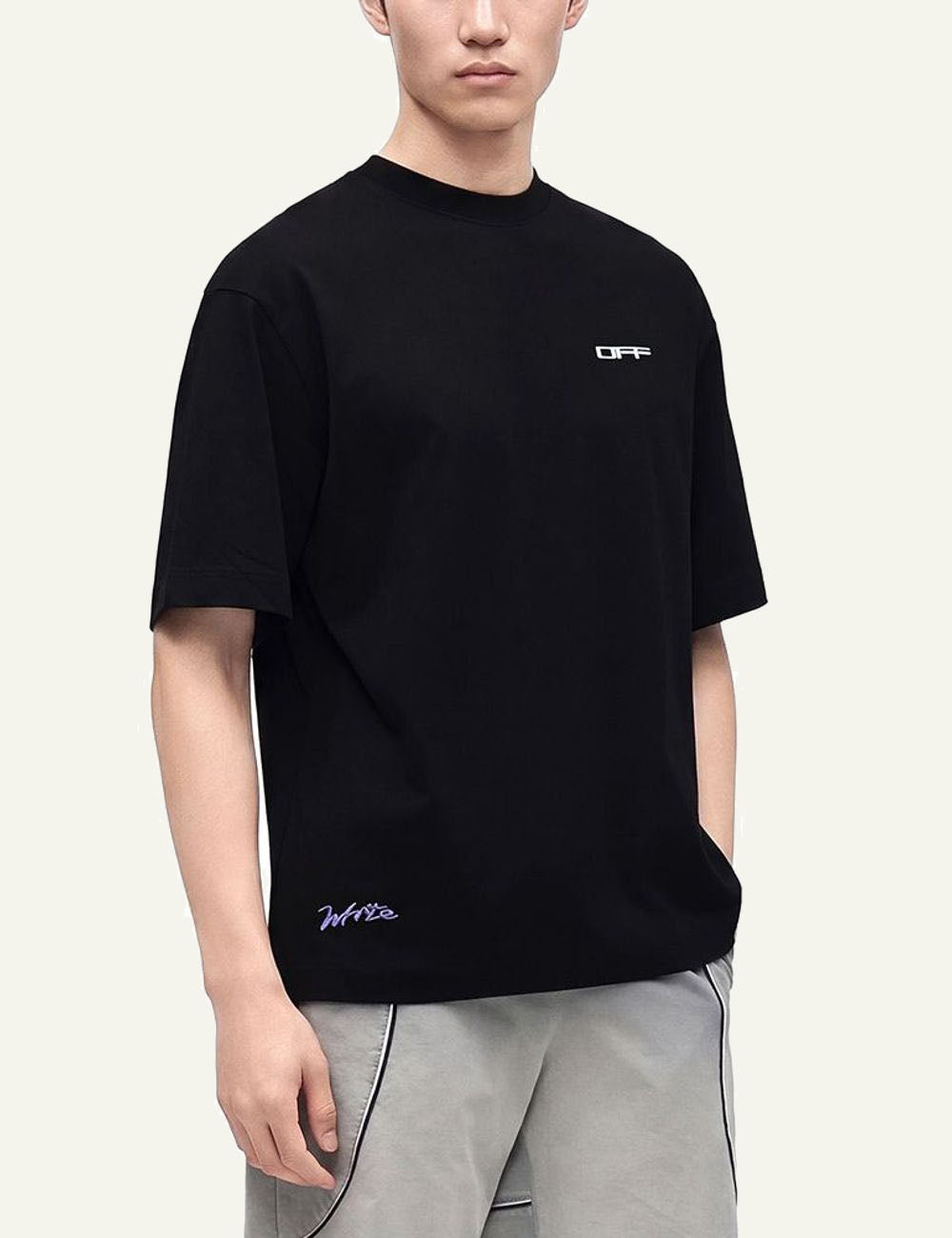 Off-White Men’s Black Cotton T-Shirt With Multicolor Arrow Print