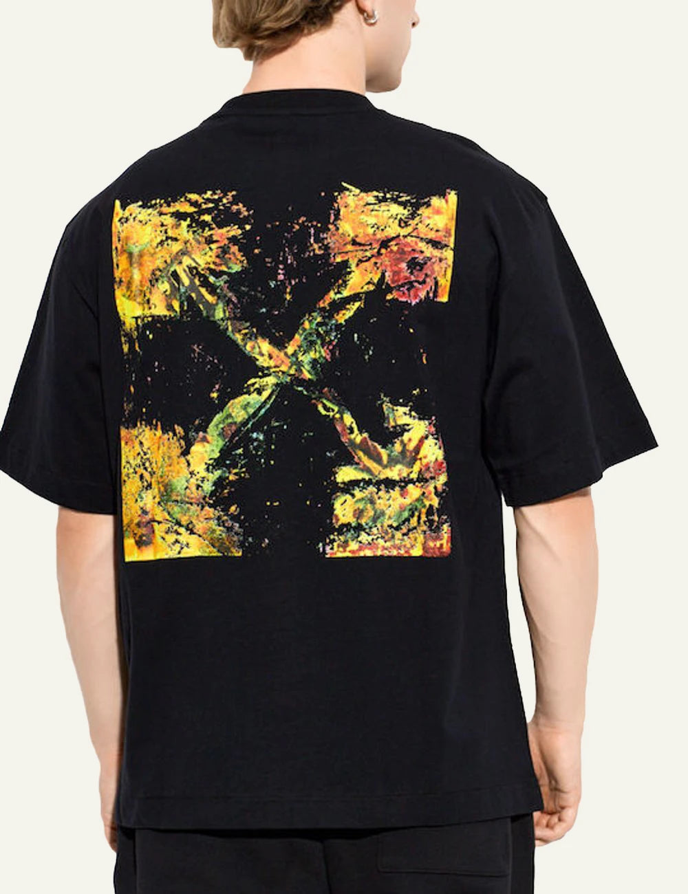 Off-White Men’s Black Cotton T-Shirt With Multicolor Arrow Print back
