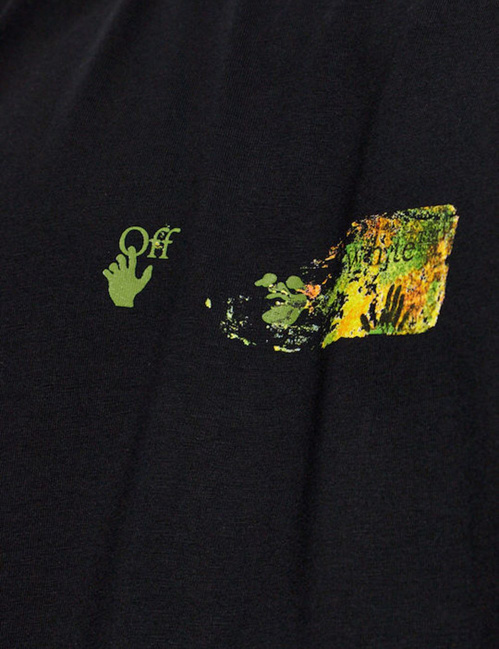 Off-White Men’s Black Cotton T-Shirt With Multicolor Arrow Print detail logo