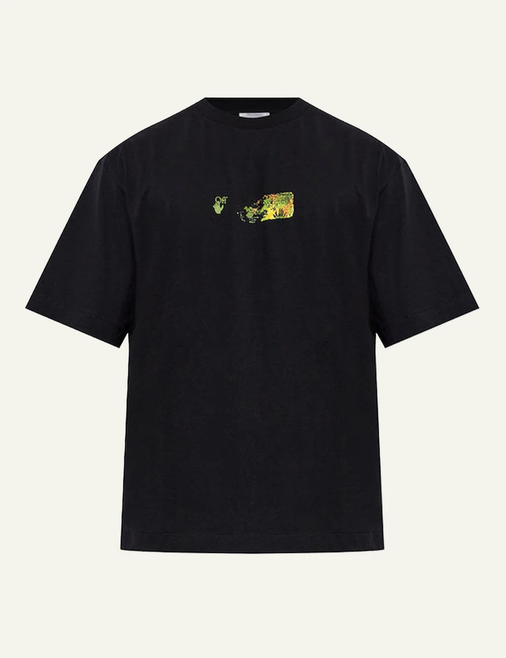 Off-White Men’s Black Cotton T-Shirt With Multicolor Arrow Print
