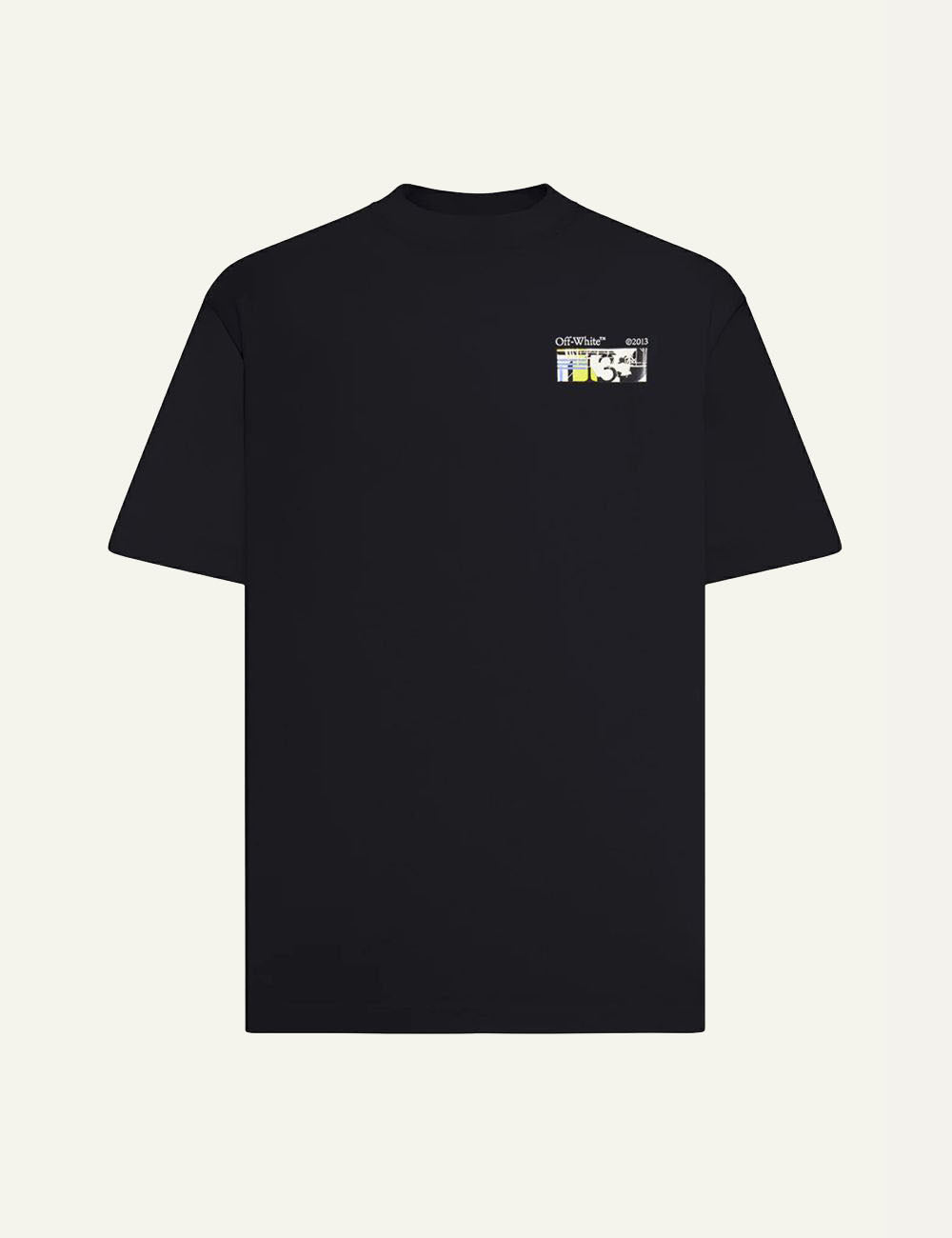 Off-White Men’s Black Cotton T-Shirt With Multicolor Logo Print