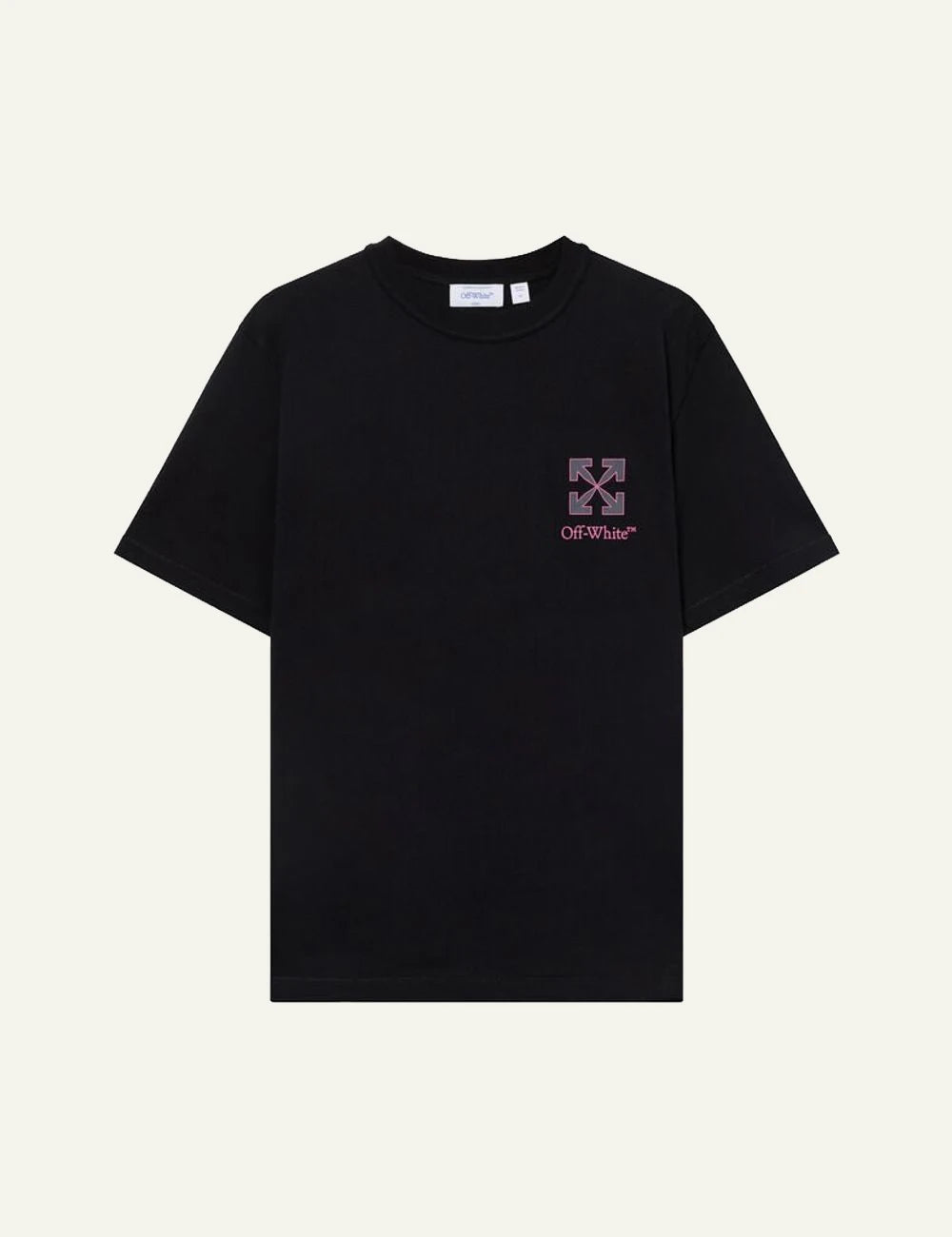 Off-White Men’s Black Cotton T-Shirt With Purple Arrows Logo