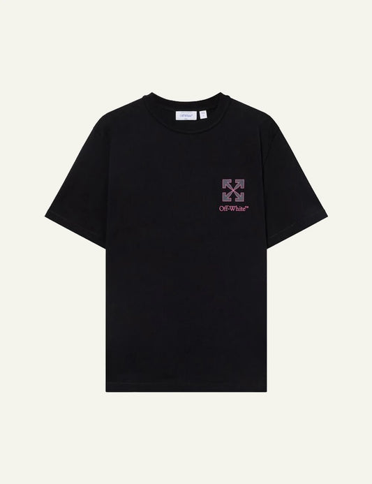 Off-White Men’s Black Cotton T-Shirt With Purple Arrows Logo