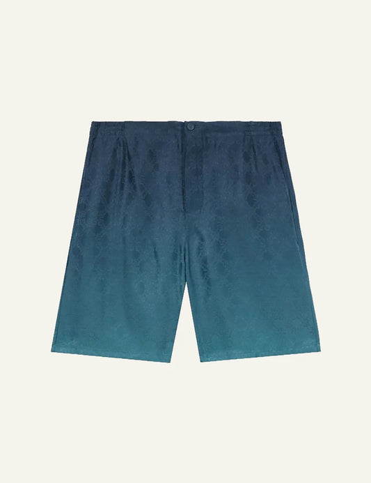 Off-White Men’s Blue Viscose Gradient Arrow Monogram Bermuda Shorts