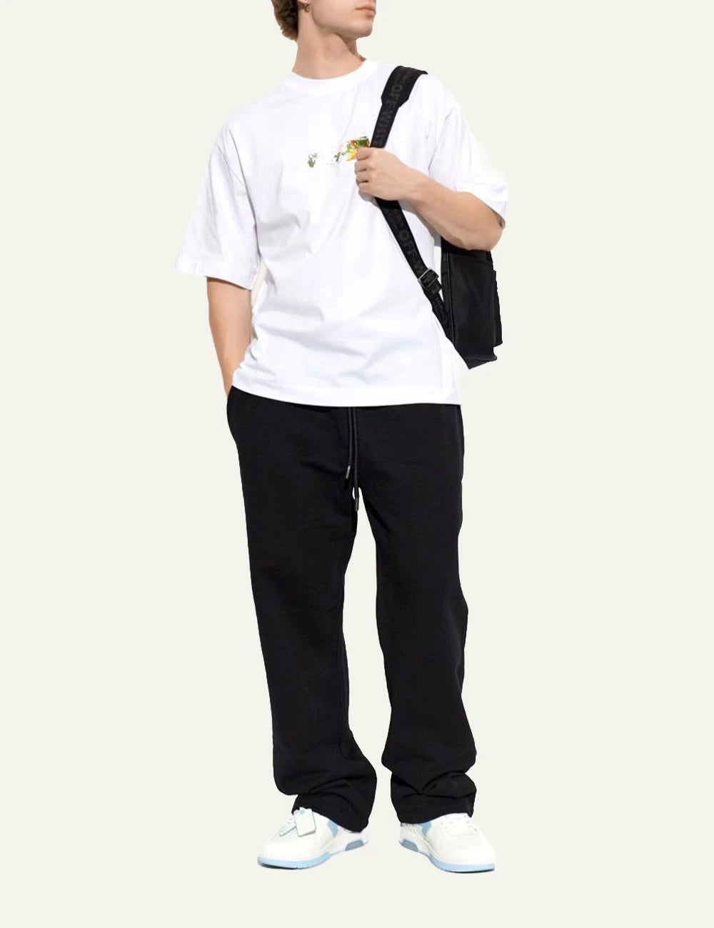 Off-White Men’s White Cotton Multicolor Arrow Skate T-Shirt full body