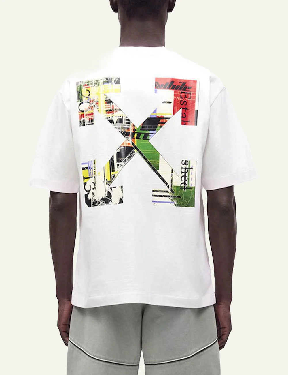 Off-White Men’s White T-Shirt With Multicolor Logo And Arrow Print back