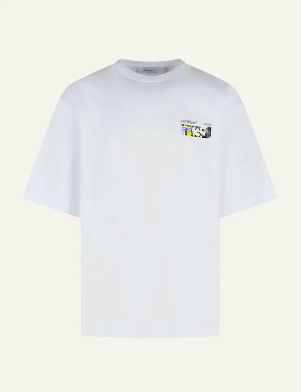 Off-White Men’s White T-Shirt With Multicolor Logo And Arrow Print