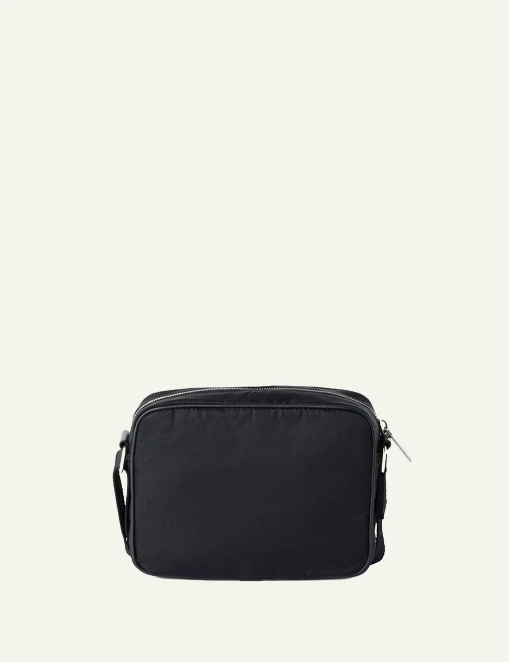 Off-White Nylon Crossbody Bag black me logo strap front zip pocket back view