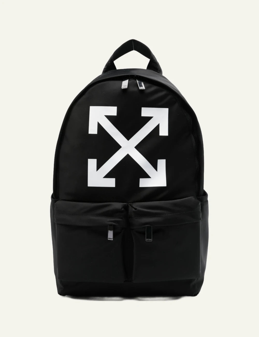 Off White OMNB12BS26FAB001 backpack black white arrow logo front view