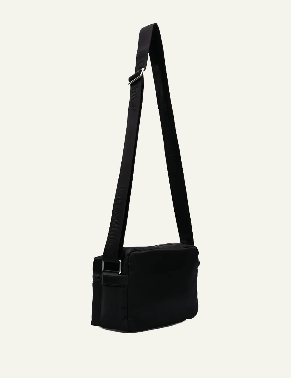 Off-White outdoor camera case black back view logo detail