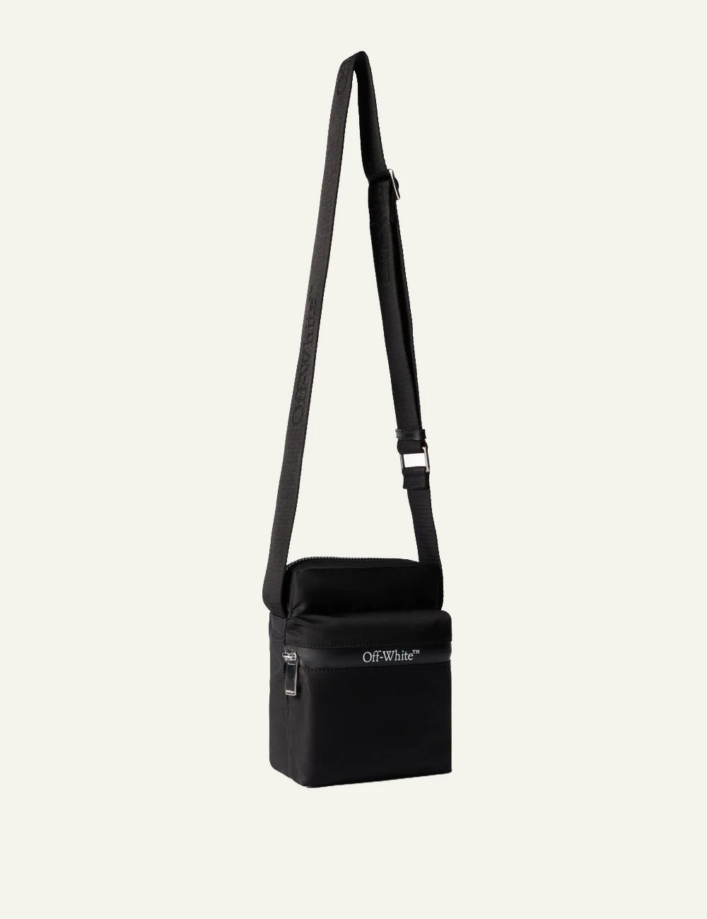 Off-White outdoor crossbody bag black side view logo detail
