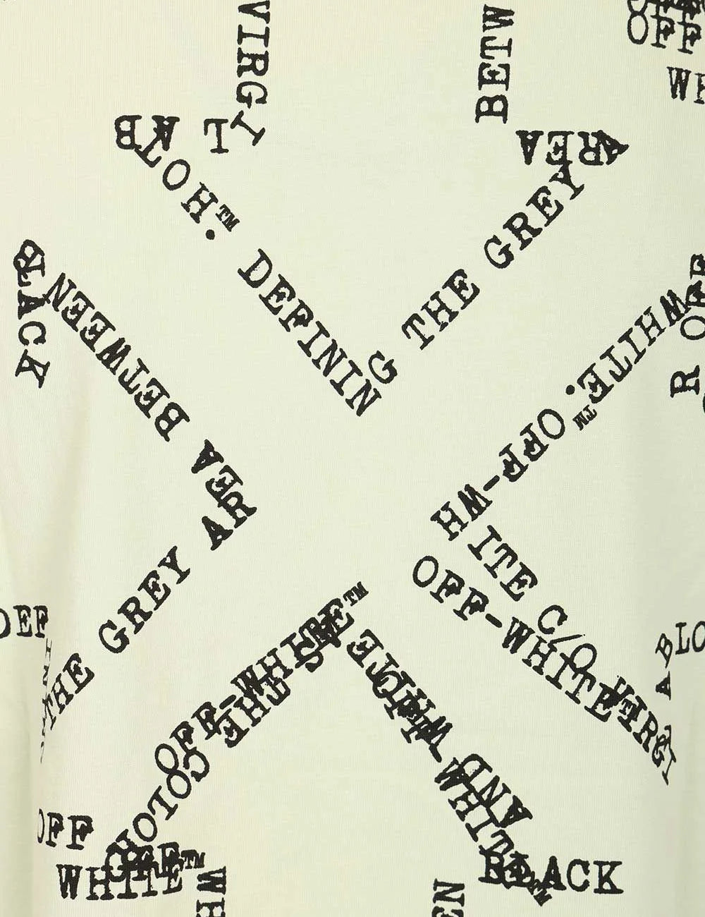 off white t-shirt pale mint green small chest logo back detail view