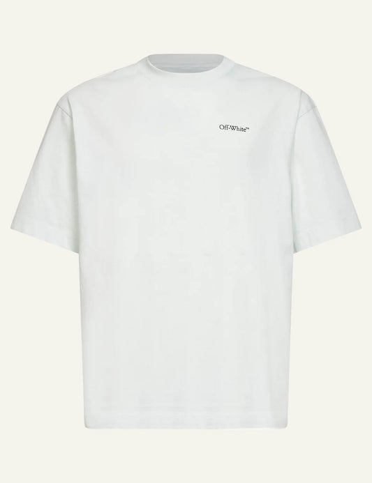Off-White t-shirt white cotton logo chest front flat view