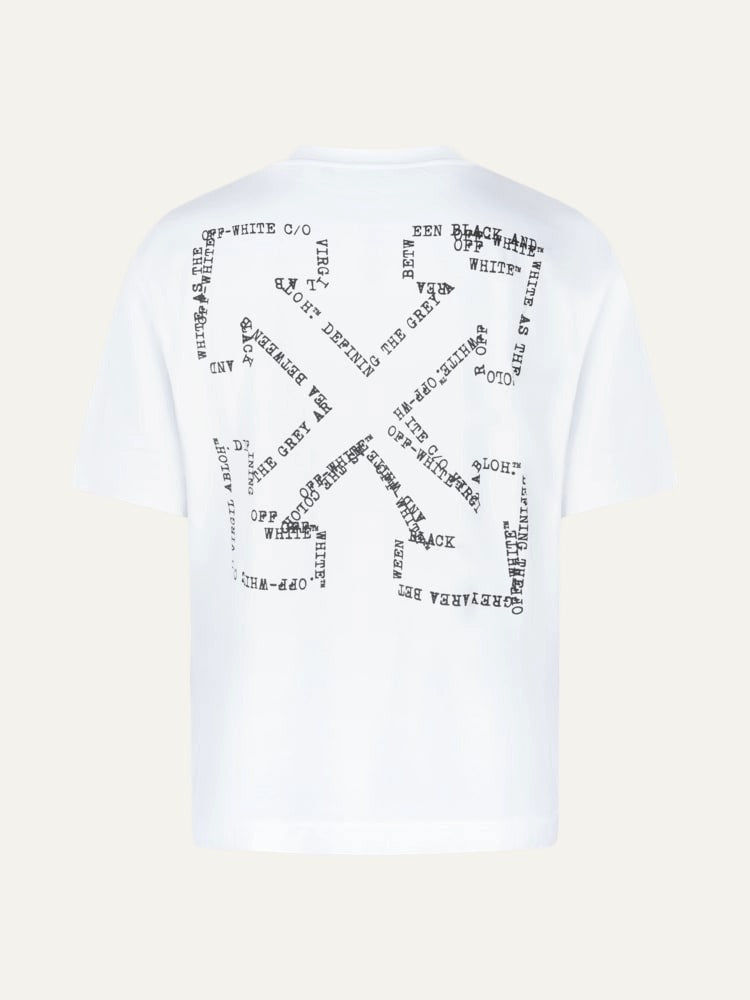 Off White t-shirt white logo chest back flat view