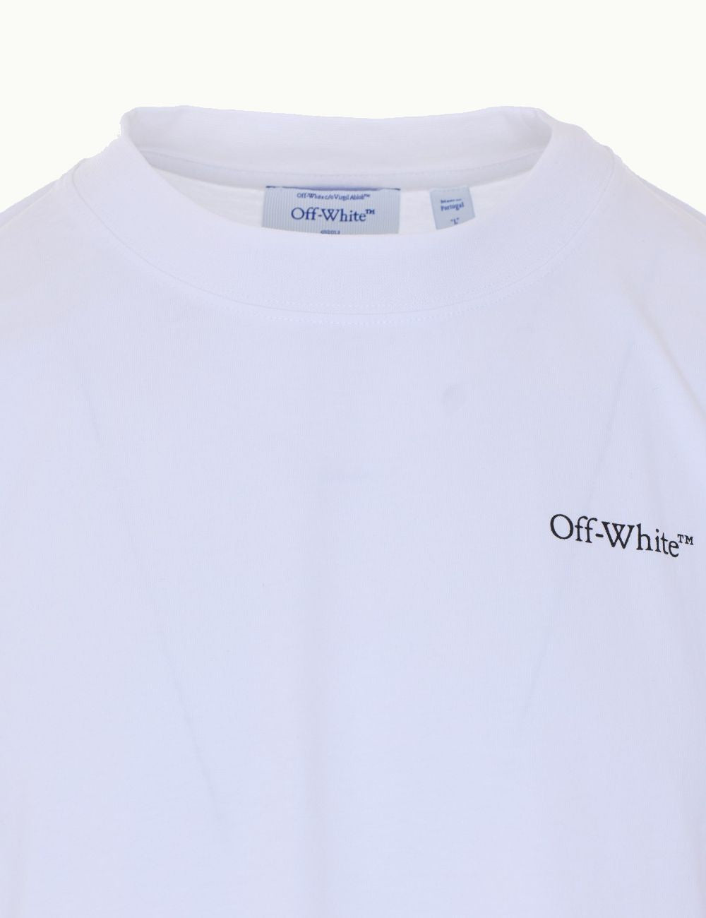 Off White t-shirt white logo chest front detail view