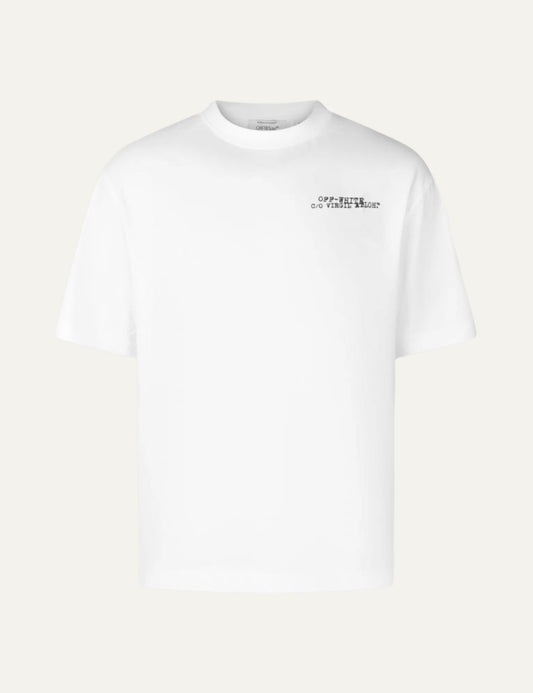 Off White t-shirt white logo chest front flat view