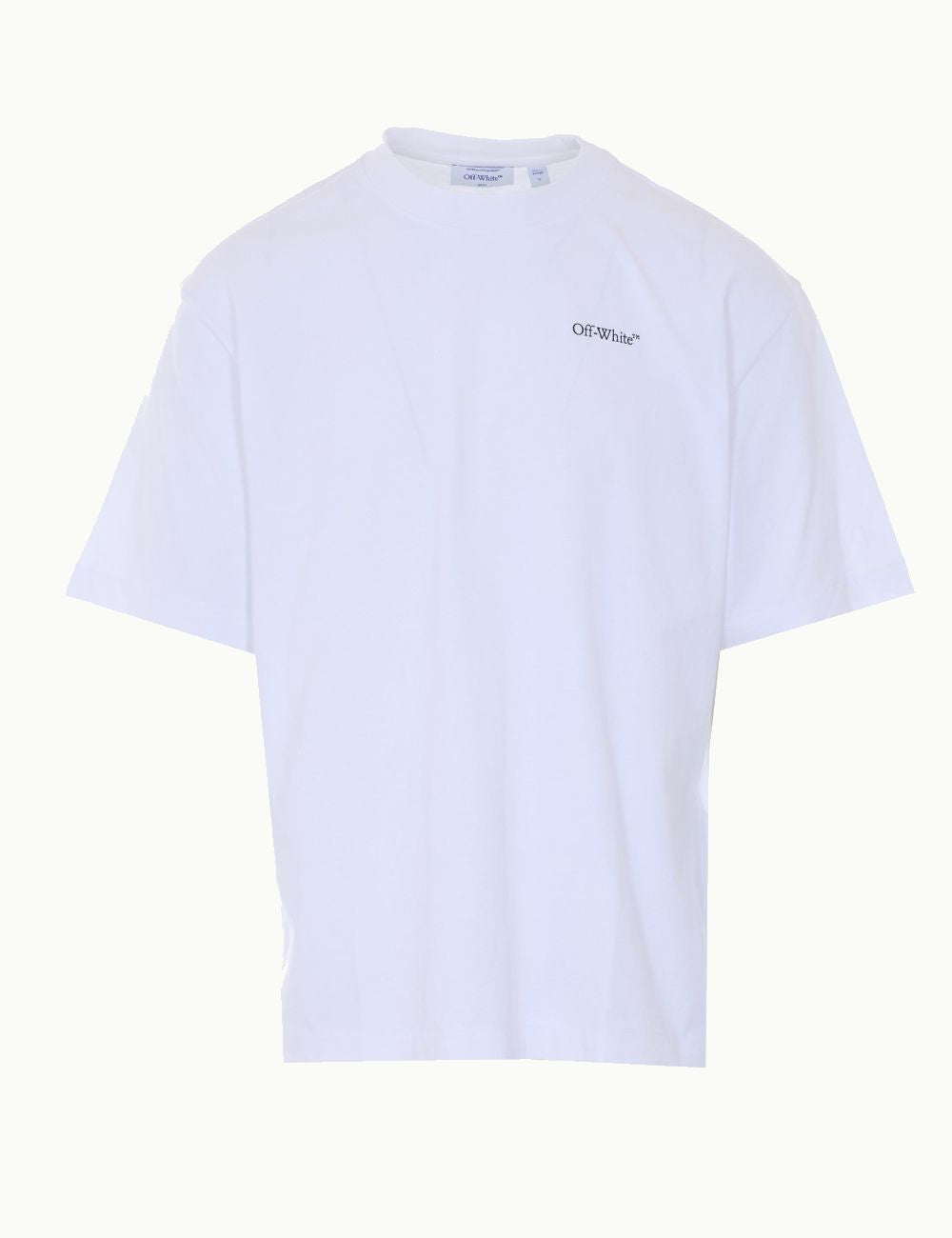 Off White t-shirt white logo chest front flat view