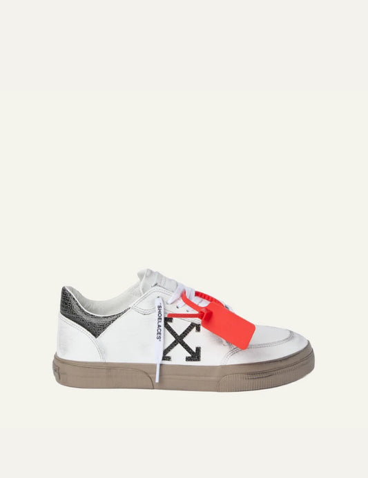 Off-White Vulc Low calf sneakers white arrow logo red zip tie side