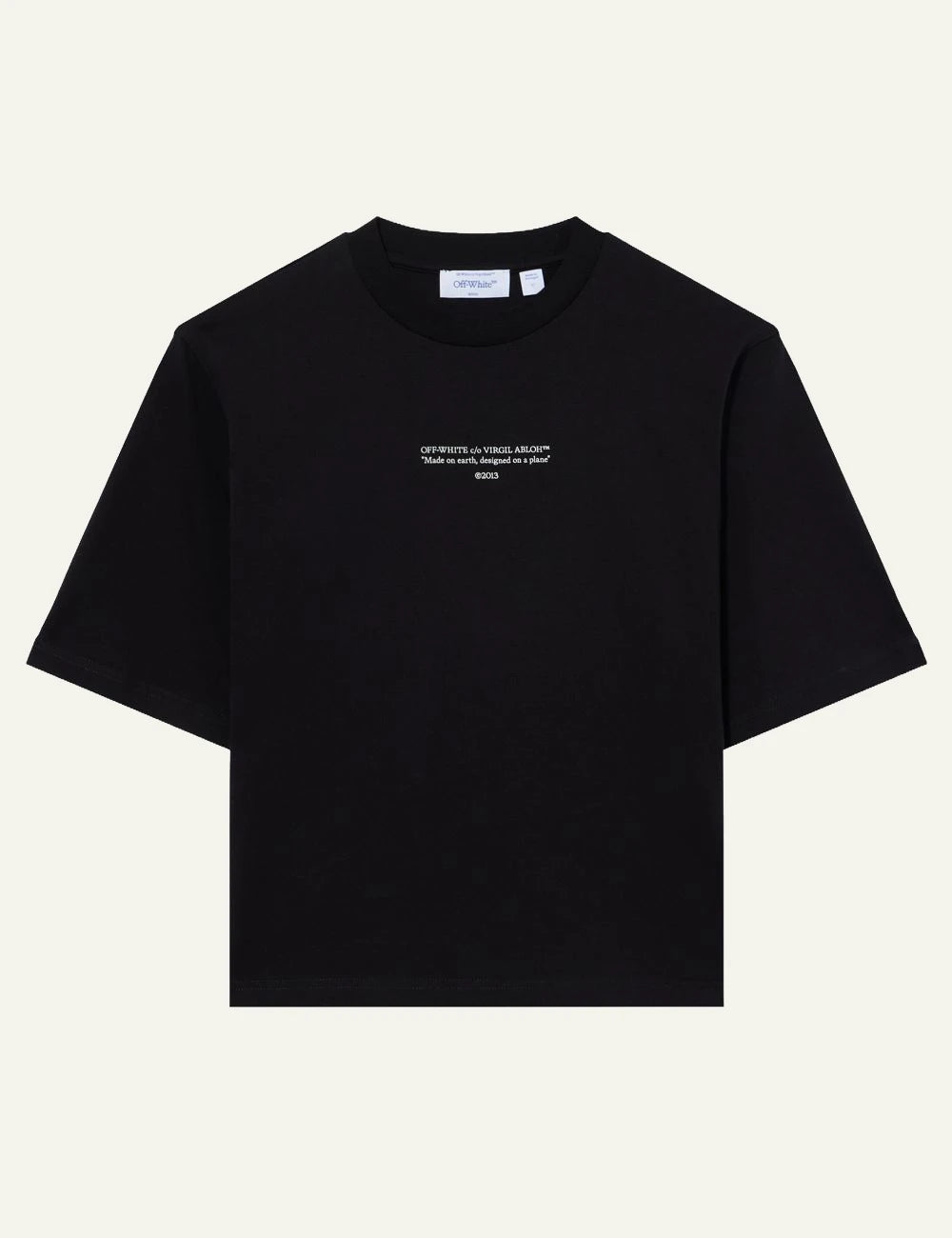 Off-White Women’s Black Cotton Boxy Statement T-Shirt