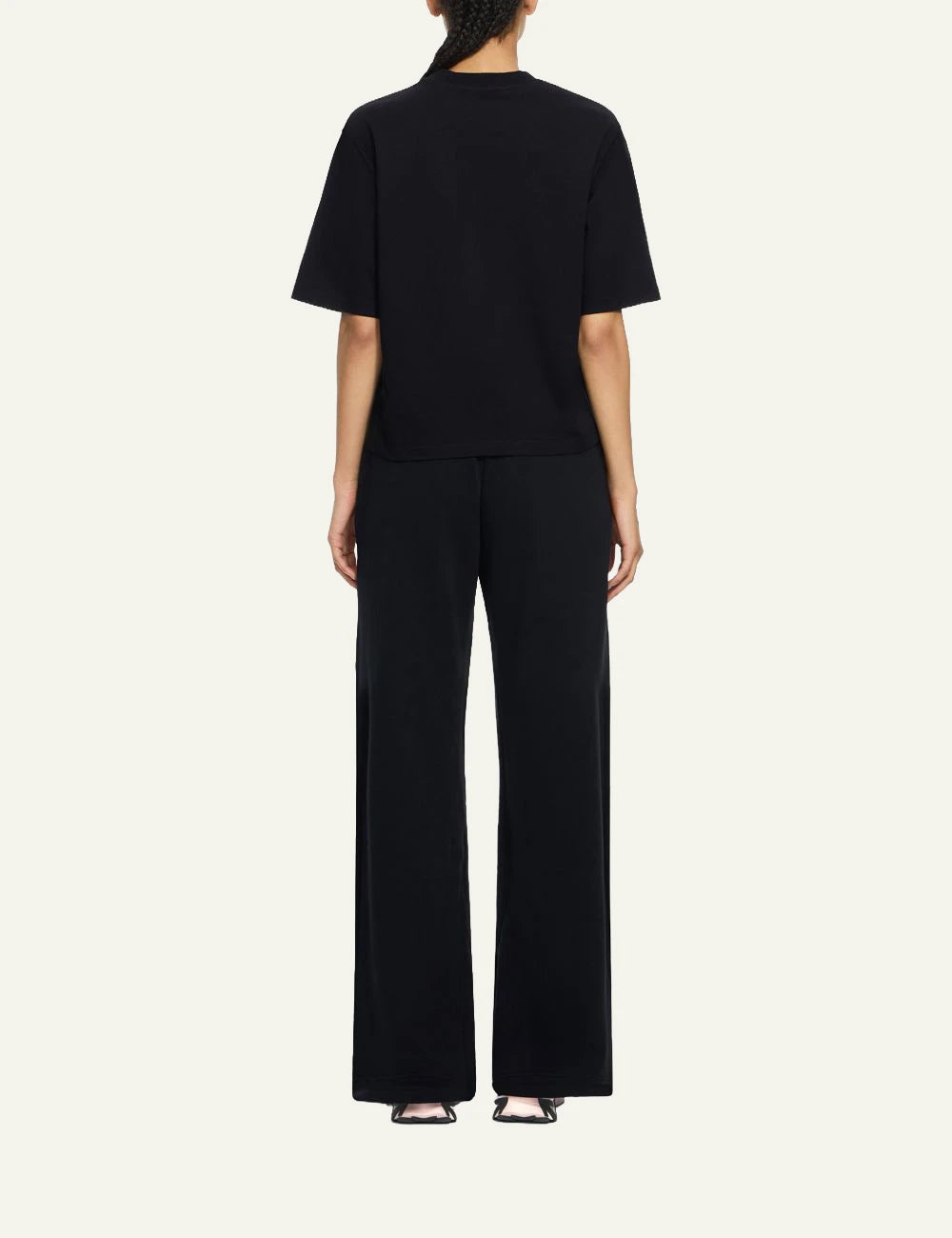 Off-White Women’s Black Cotton Boxy Statement T-Shirt back