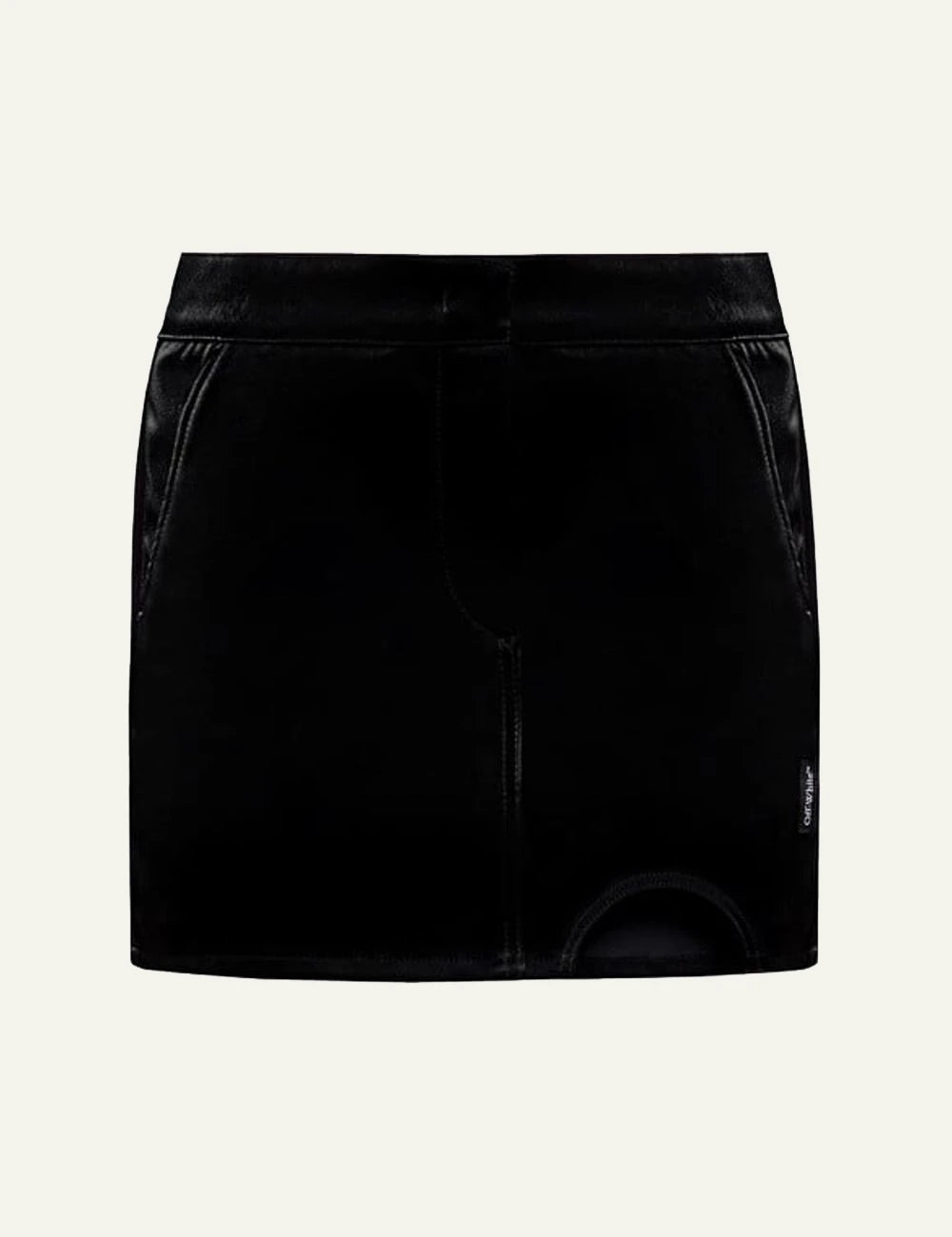 Off-White Women’s Black Faux Leather Mini Skirt