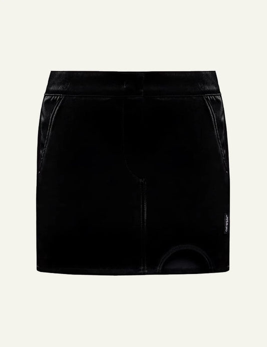 Off-White Women’s Black Faux Leather Mini Skirt
