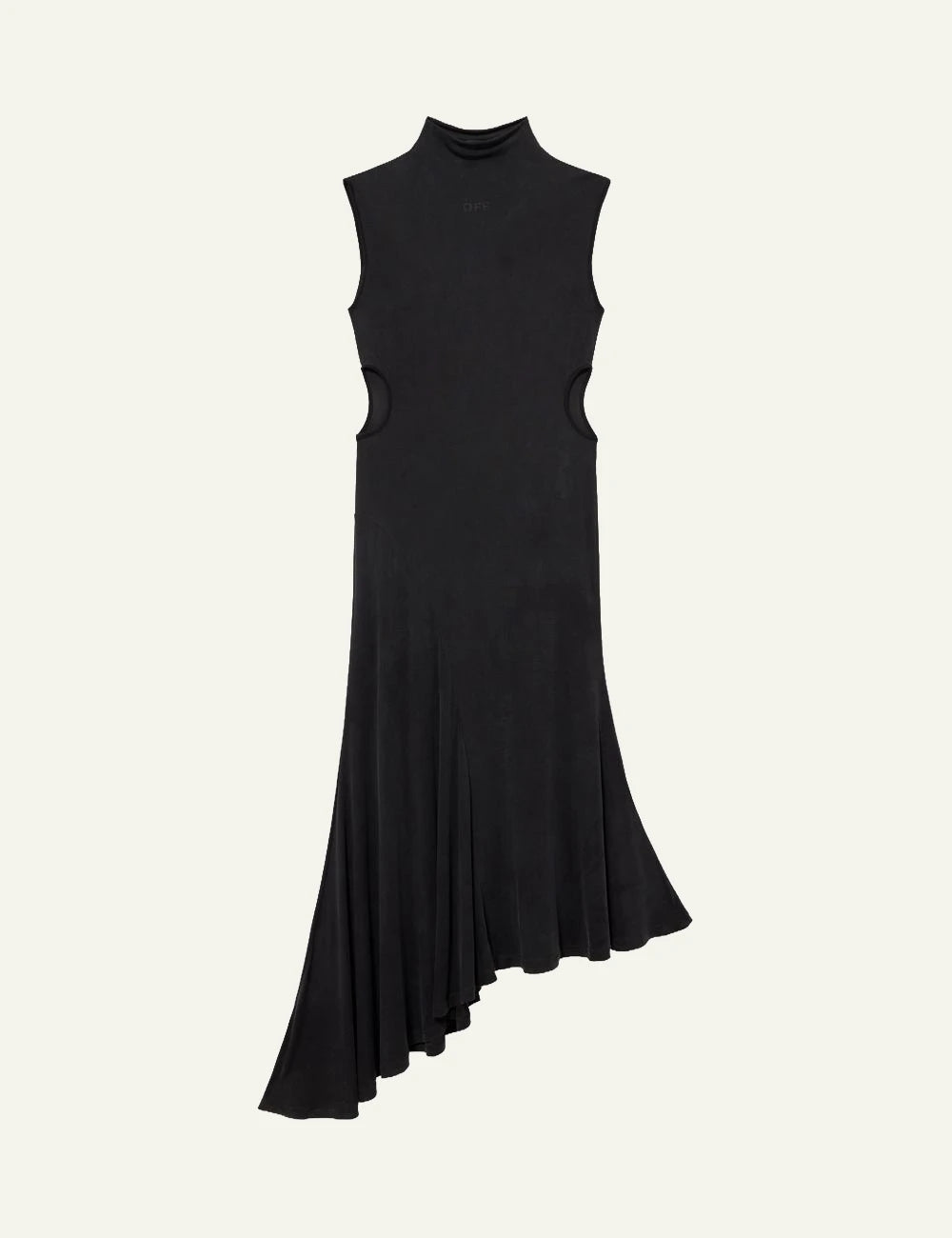 Off-White Women’s Black Modal Ribbed Cut-Out Asymmetric Maxi Dress