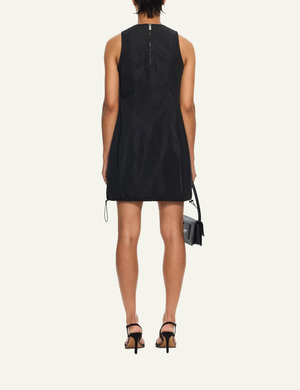 Off-White Women’s Black Technical Taffeta Pocket Mini Dress back