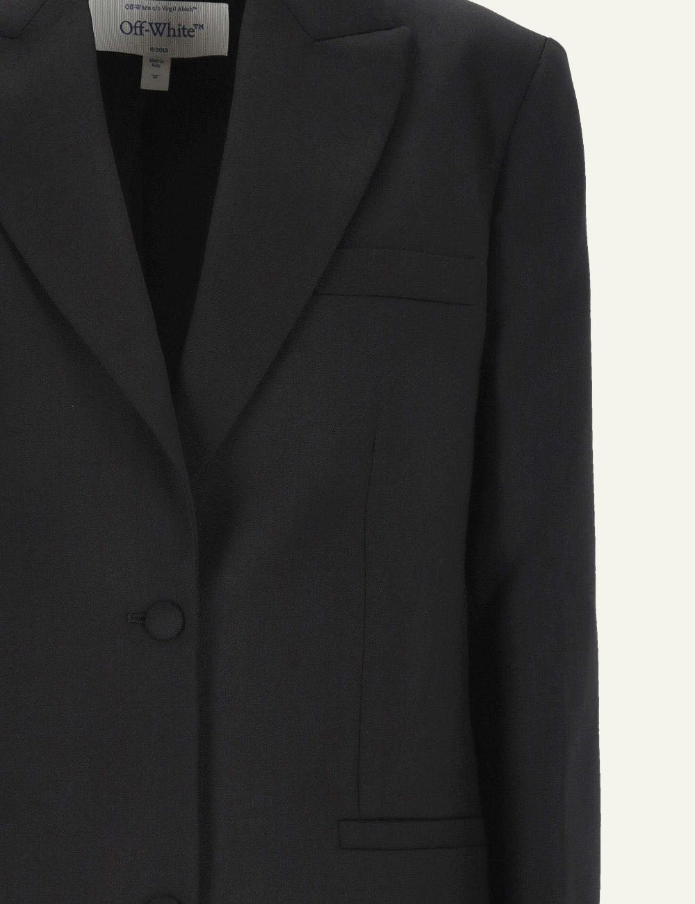 Off-White Women’s Black Virgin Wool Logo Blazer detail