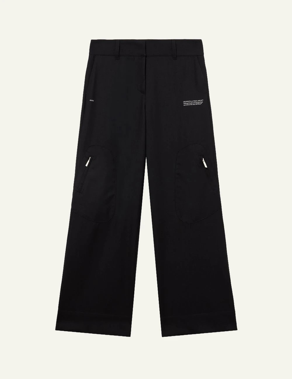 Off-White Women’s Black Virgin Wool Wide-Leg Trousers