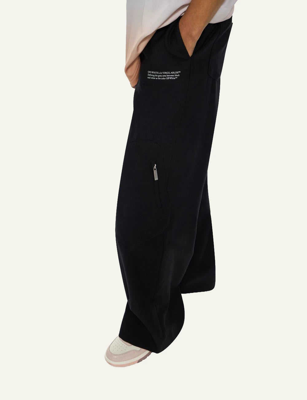 Off-White Women’s Black Virgin Wool Wide-Leg Trousers side