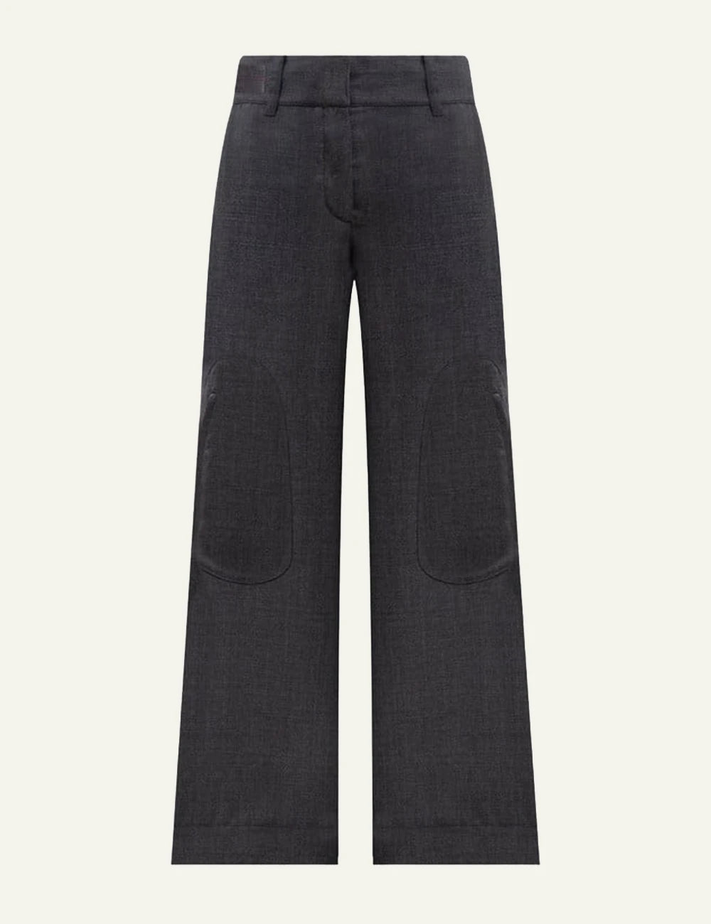 Off-White Women’s Dark Grey Wool High-Waist Wide Leg Pants