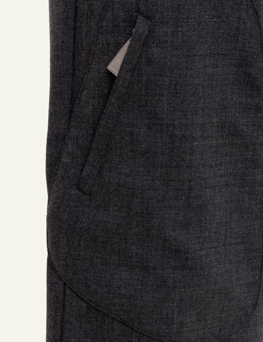 Off-White Women’s Dark Grey Wool High-Waist Wide Leg Pants detail