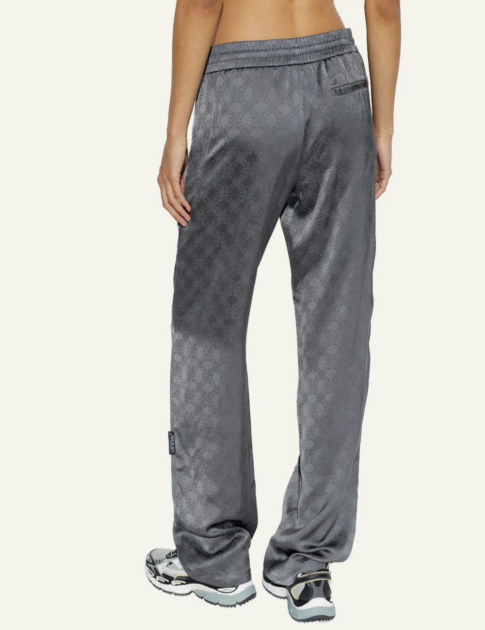 Off-White Women’s Grey Viscose Jacquard Monogram Pants back
