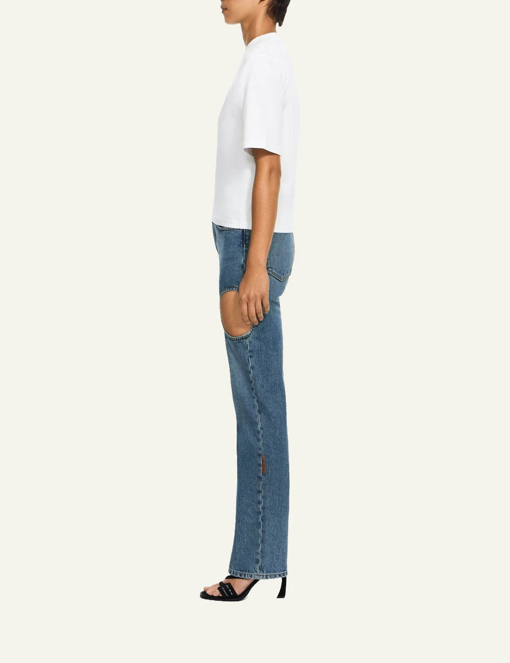 Off-White Women’s White Cotton Boxy Statement T-Shirt side