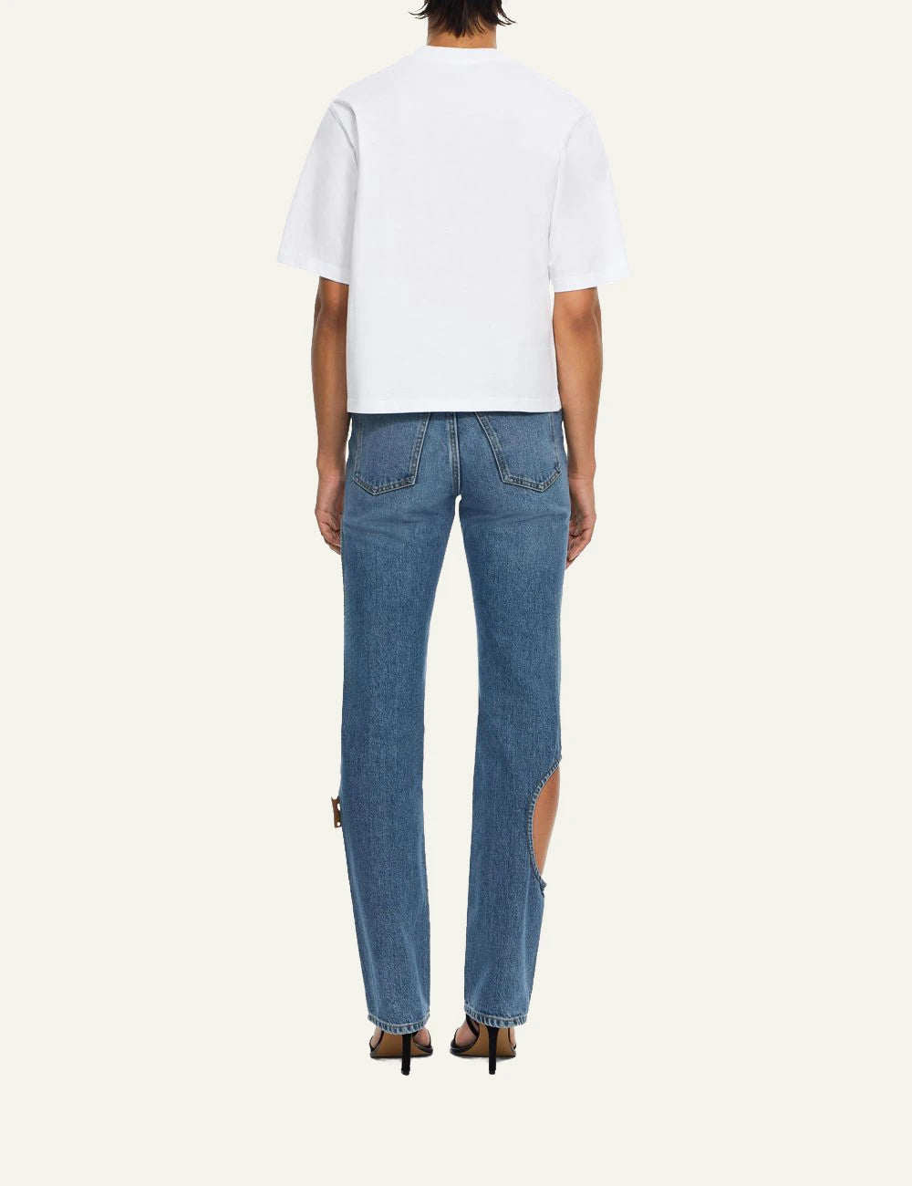 Off-White Women’s White Cotton Boxy Statement T-Shirt back