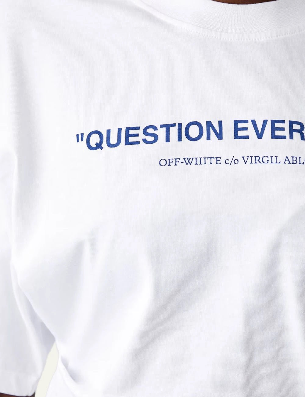 Off-White Women’s White Cotton Question Everything T-Shirt detail