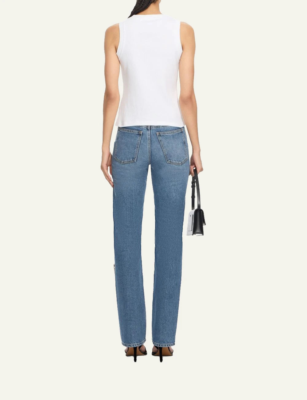  Off-White Women’s White Ribbed Logo Tank Top back
