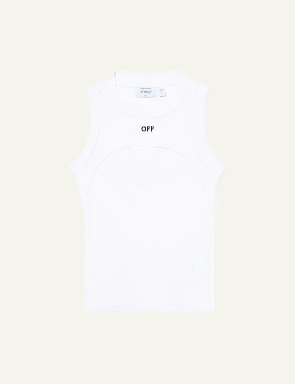  Off-White Women’s White Ribbed Logo Tank Top