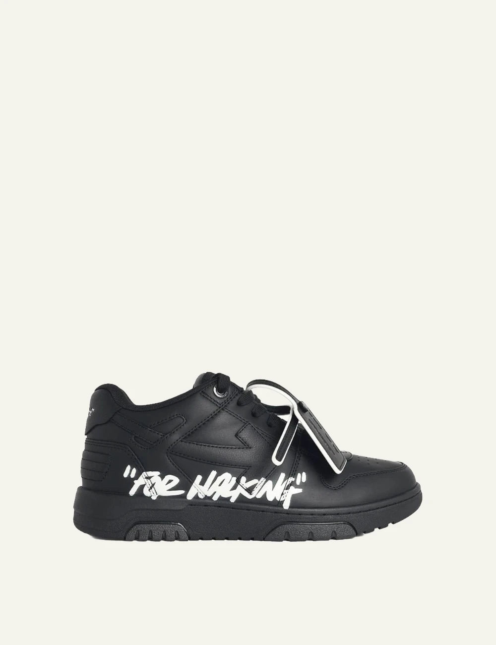 Off-White OOO For Walking sneaker black graphic side view