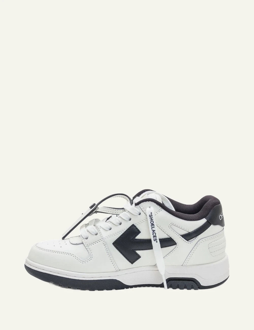 Off-White sneaker white black arrow detail profile view