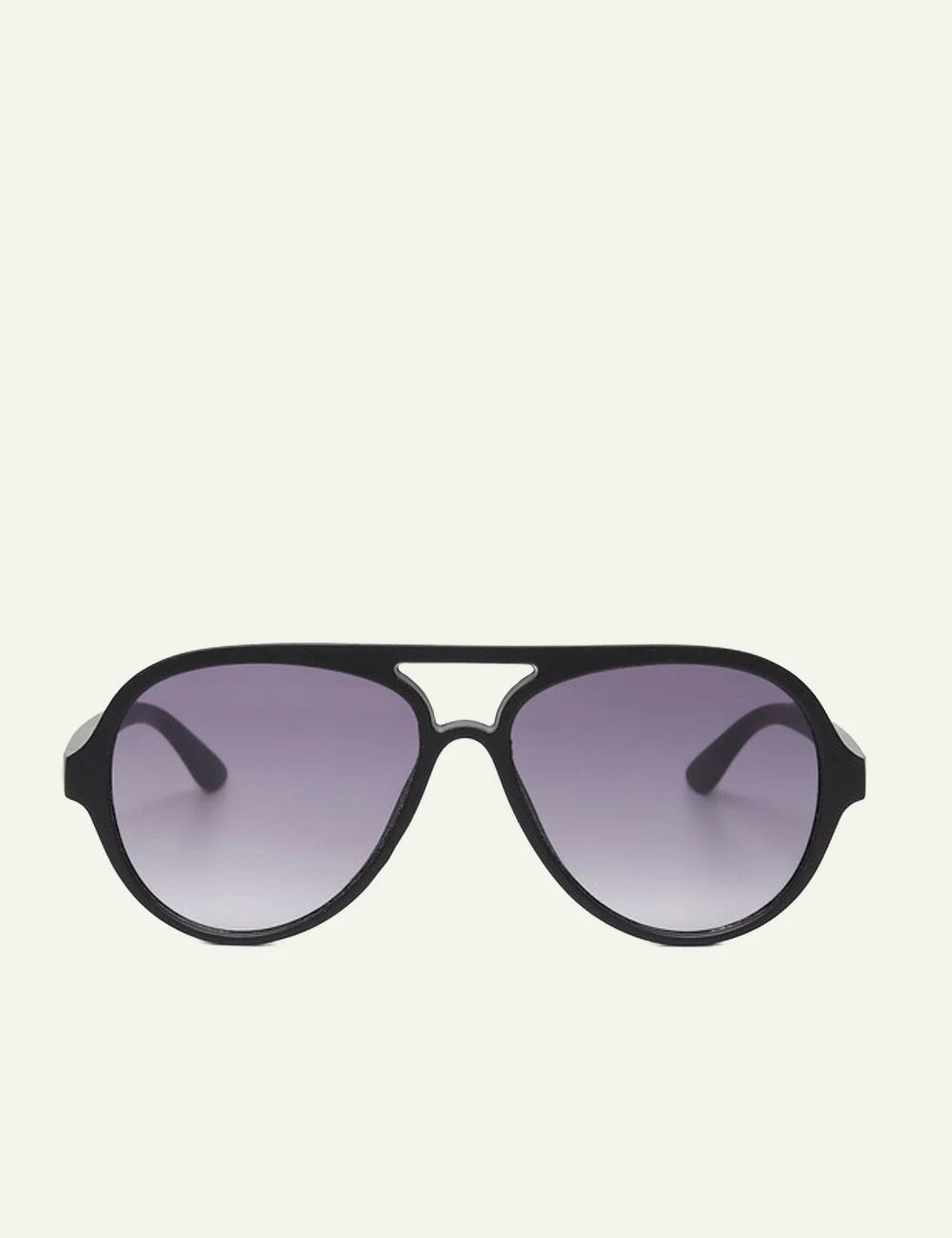 Okkia black aviator sunglasses black gradient front detail