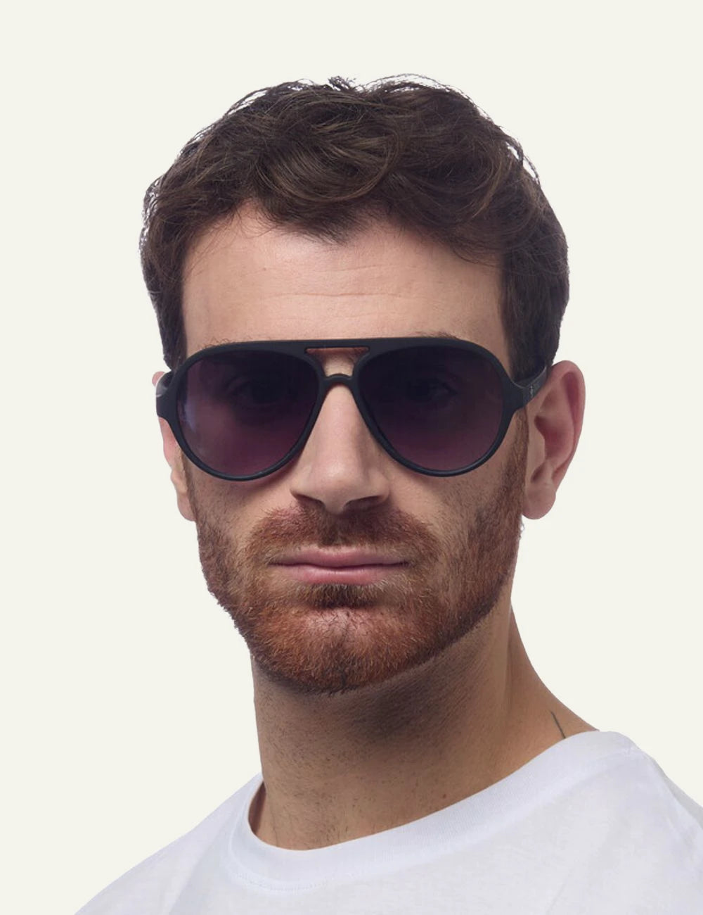 Okkia black aviator sunglasses black gradient front man