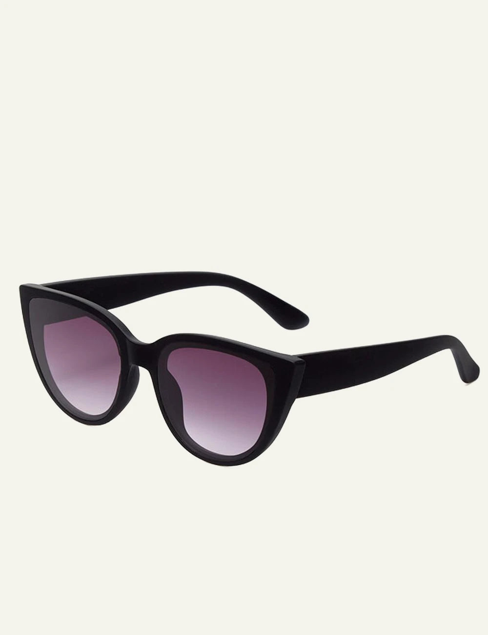 Okkia black cat eye sunglasses black gradient side