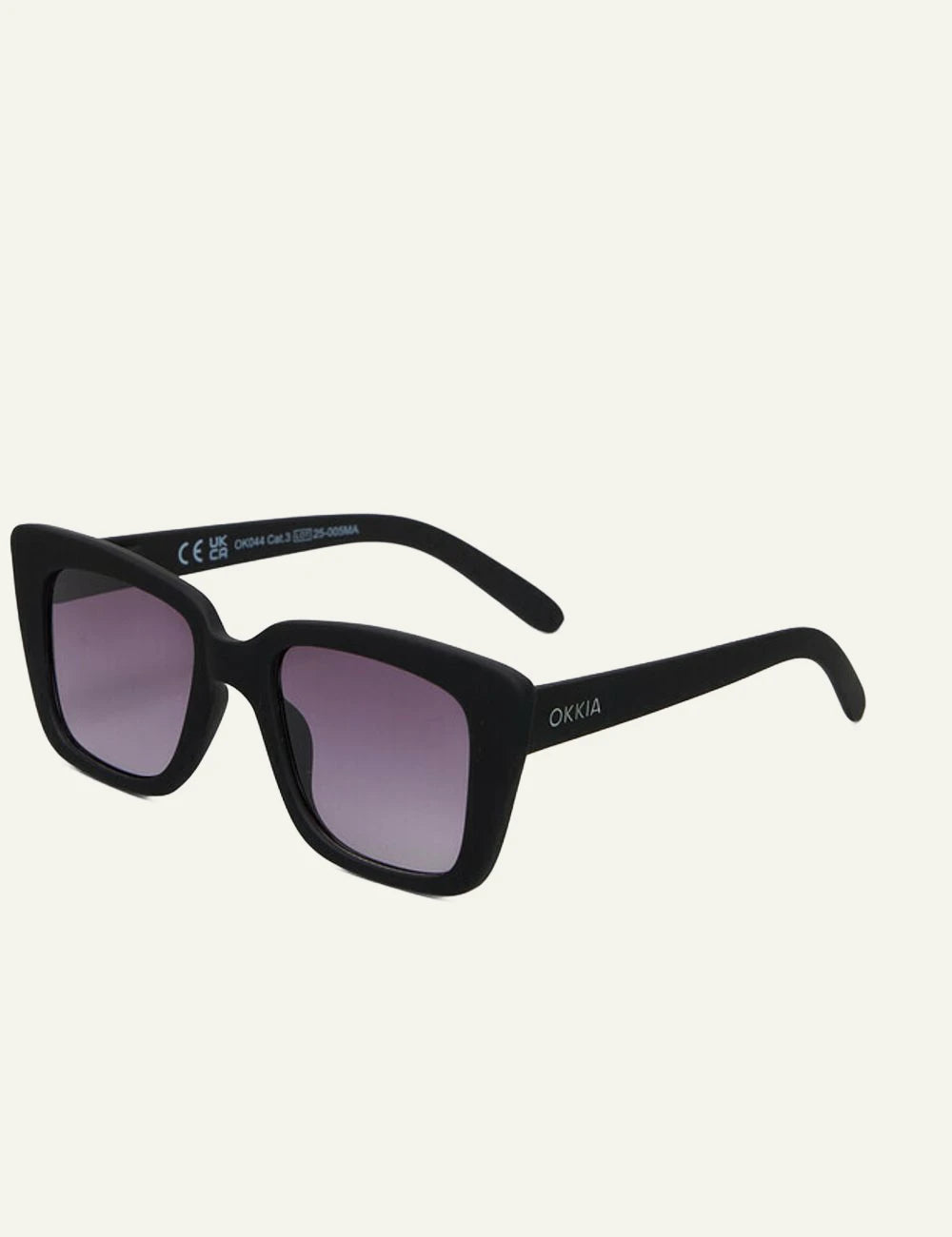 Okkia black cat eye sunglasses gradient side