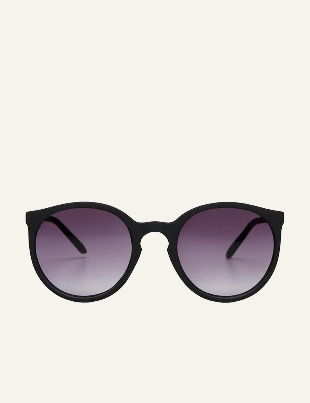 Okkia black round sunglasses gradient front detail