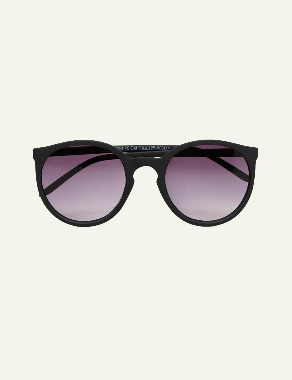 Okkia black round sunglasses gradient front
