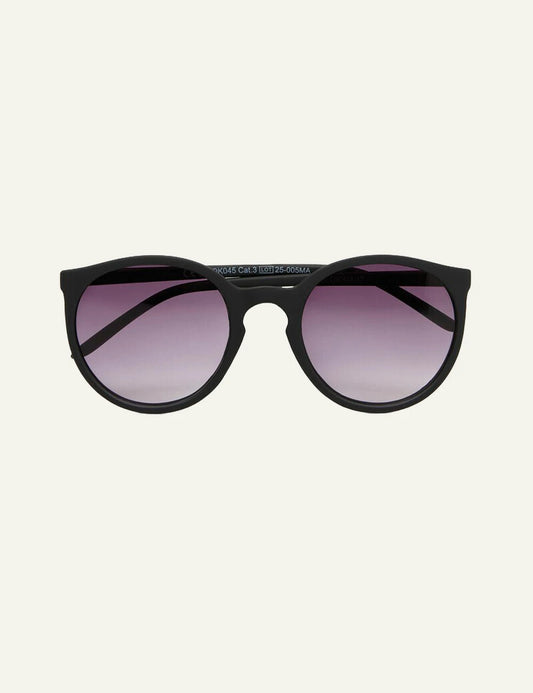 Okkia black round sunglasses gradient front