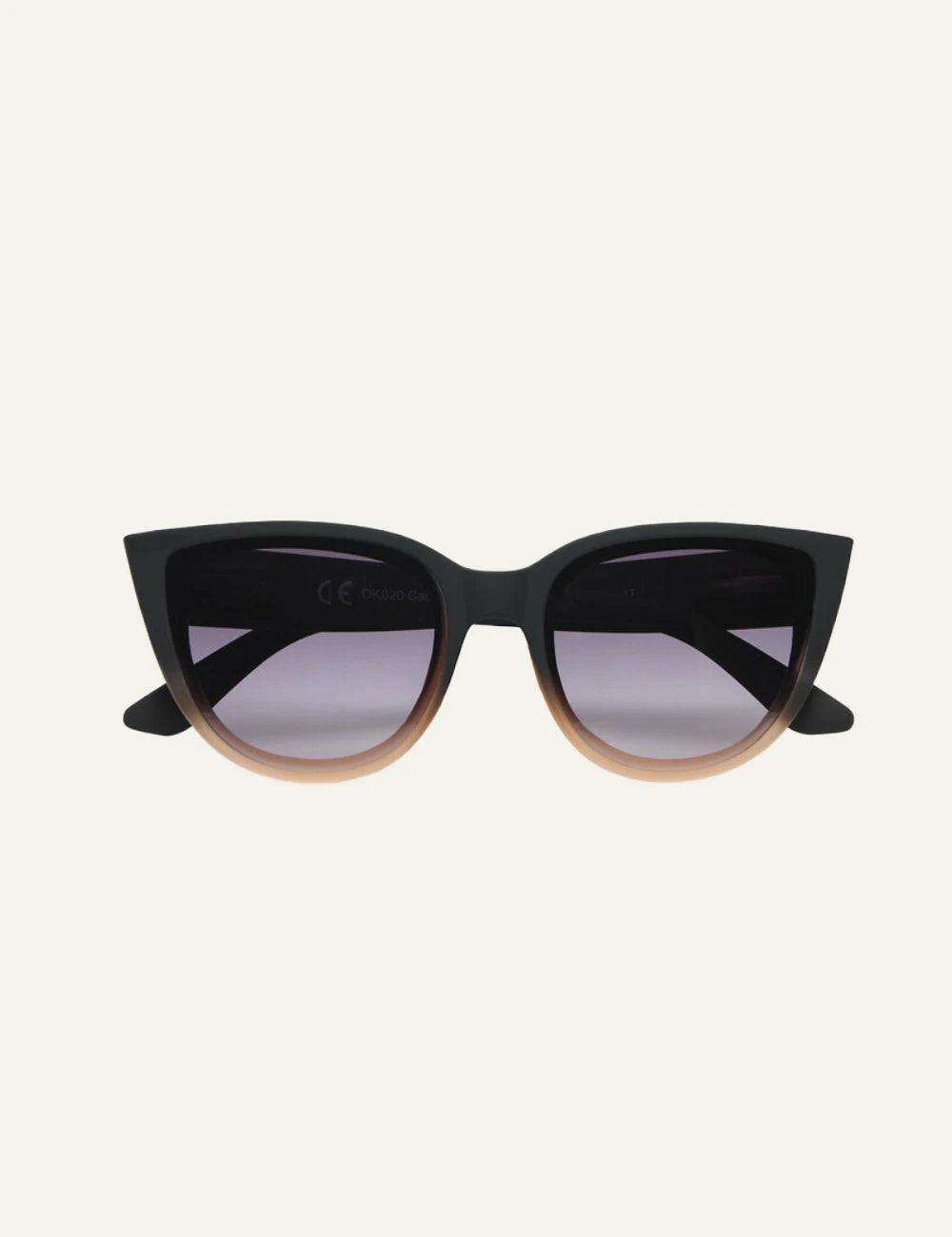Okkia black shaded rose cat eye sunglasses gradient front