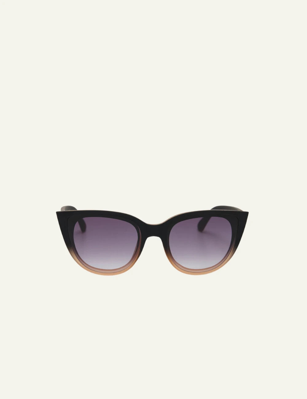 Okkia black shaded rose cat eye sunglasses gradient front detail